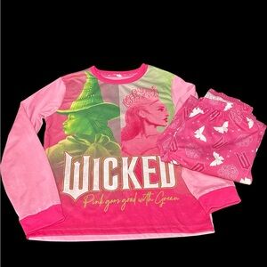 Girls pink and green wicked pajama set